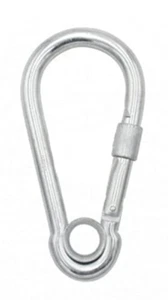 MarineNow Galvanized Carabiner with Thumb Lock Safety Screw and Eye Choose Size. - Picture 1 of 2