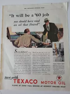 1932 Texaco Motoröl es wird ein $60 Job sein hätte gebrauchtes Öl verwenden sollen, das Anzeige floss - Bild 1 von 1