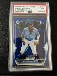 2023 Bowman Chrome Sapphire 1st Junior Caminero #BCP-61 Rays RC Rookie PSA 9 - Bild 1 von 2