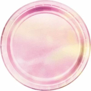 Iridescent Dinner Plates 8 Pack Shimmers Pink Mauve Gold - Picture 1 of 1