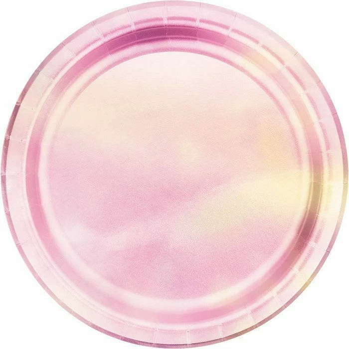 Iridescent Dinner Plates 8 Pack Shimmers Pink Mauve Gold  - Image 1 of 1