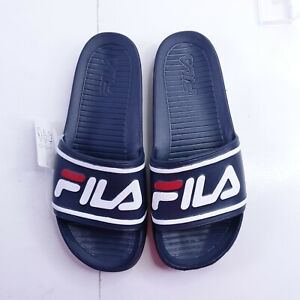 FILA Men's Sleek Slide Sandals 1SM00075-422 Navy/Red/White
