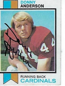 DONNY ANDERSON FIRMADO 1973 TOPPS #485 - CARDENALES DE SAN LOUIS - Imagen 1 de 1