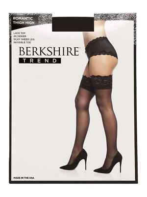 BERKSHIRE ROMANTIC SILKY SHEER THIGH HIGH SANDALFOOT TOE 1363 Stay Ups Sheer - Image 1 of 3