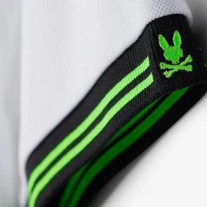 PSYCHO BUNNY Hombres MARSHALL Camisa Deportiva POLO Absorbe Humedad Seca Polar BLANCA - Imagen 1 de 14