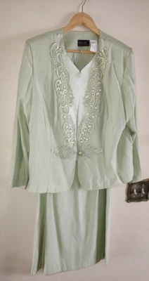 Usado Para Mujer De Colección M H M Melissa Harper Fiesta Midi Verde Menta Falda Traje Talla 16 Foto 1 de 4