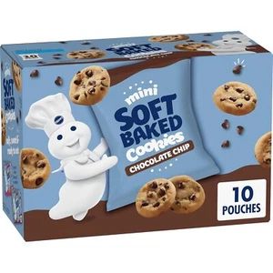Mini galletas suaves horneadas Pillsbury, chispas de chocolate, bolsas de bocadillos, 10 quilates - Imagen 1 de 3