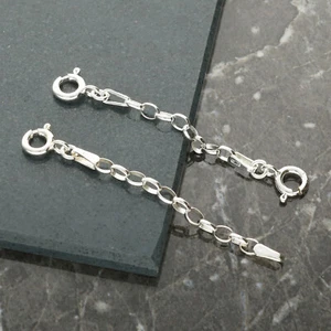 Cadena de seguridad Belcher de plata esterlina 925 de 2"" o 3"" pulgadas para pulseras dijes - Imagen 1 de 3