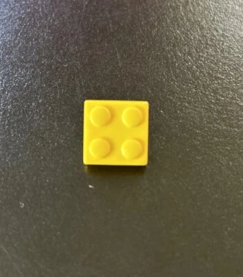 vtg LEGO shank button yellow square 9/16” collectible novelty kid - Image 1 of 2
