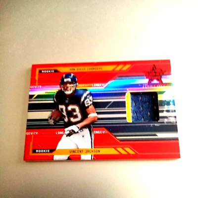2005 Vincent Jackson  Donruss Rookies and Stars Red 2 Color Jersey R/C  39/99 - Image 1 of 2
