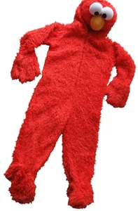 Elmo Plush Red Costume w Attached Hood Child Size 4-6 Sesame Street HALLOWEEN - Picture 1 of 9
