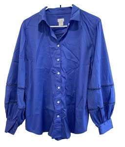 Chicos Top einfarbig Shirt Bluse Cut Outs Puff Langarm Kragen Knopfleiste - Bild 1 von 8