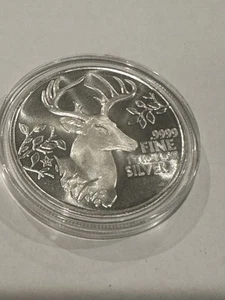 2015 Texas Precious Metals Buck Deer 1 Troy oz .999 Fine Silver Round - Picture 1 of 4