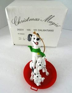 Vintage Grolier 101 DALMATIONS Walt Disney Ornamento Natale Slitta Cani - Foto 1 di 8