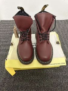 Dr. Martens 1460 Smooth Leather Lace Up Oil Resistant Boots Red Unisex - Picture 1 of 12