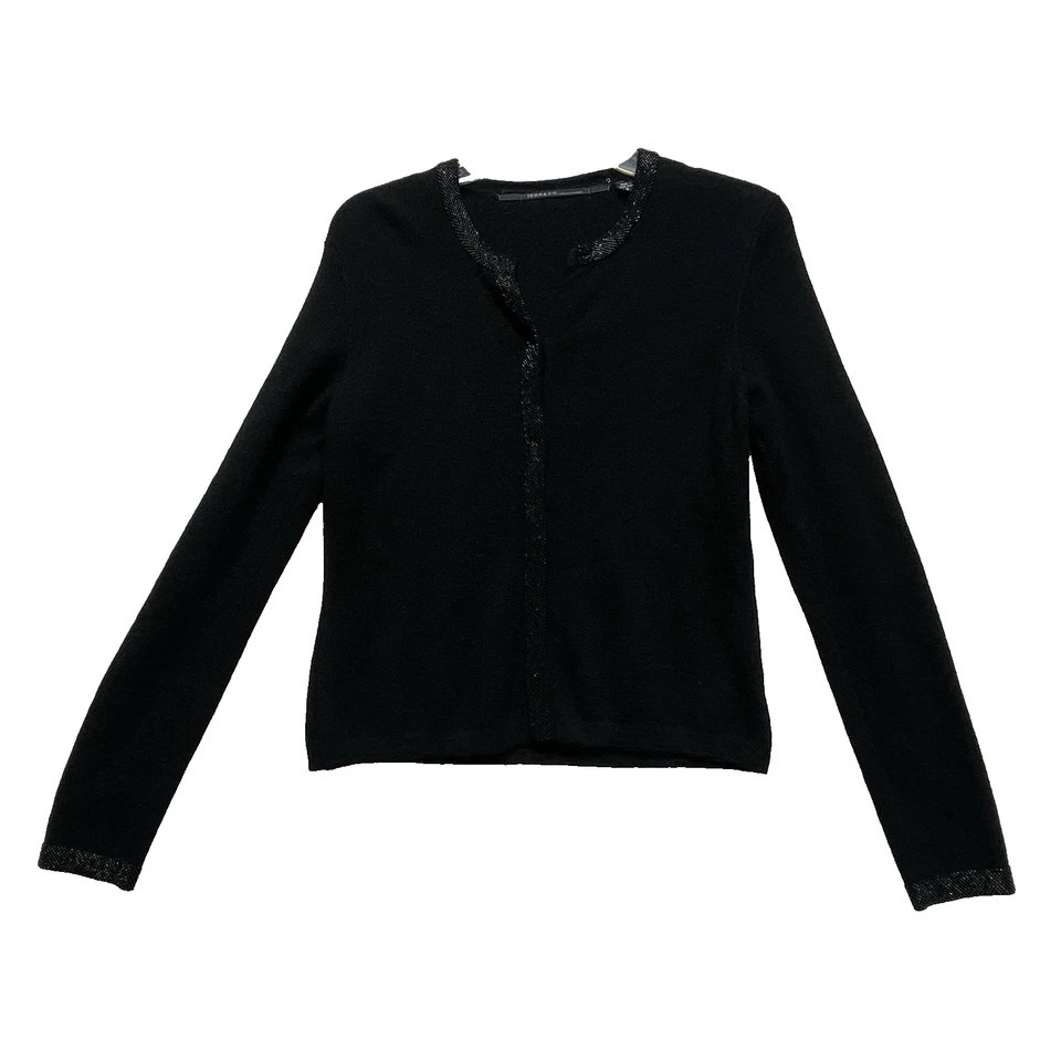 Cárdigan de mujer ISDA & Co negro talla S lana merino botones ocultos manga larga Foto 1 de 4