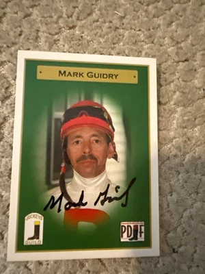 MARK GUIDRY AUTOGRAPHED 2015 PDJF THOROUGHBRED JOCKEY CARD - Image 1 of 2