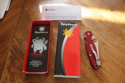 Cuchillo Spyderco BHQ Exclusivo Paramilitar 2 Rojo Aluminio en BD1N (C81ALPRD2) Foto 1 de 4