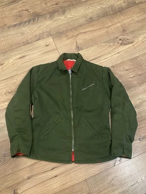 Vintage Key Imperial Work Jacket Mens Size Medium Green Red Quilt Lined USA - Image 1 of 4