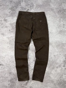 Vintage Prada Men’s Brown Metal Logo Casual Luxury Chinos Zip Jeans Size 34 - Picture 1 of 12