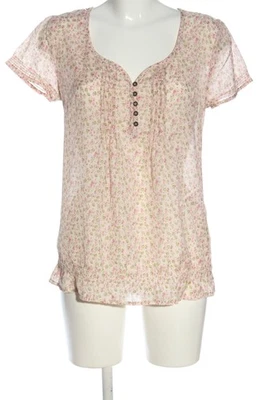 FISHBONE Blusa de manga corta Mujeres Blusa Talla EU 36 crema-rosa-verde - Imagen 1 de 4