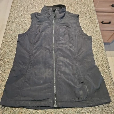 Chaleco de viaje Ex Officio FlyQ Lite negro cremallera completa cuello falso bolsillos para mujer talla M Foto 1 de 4