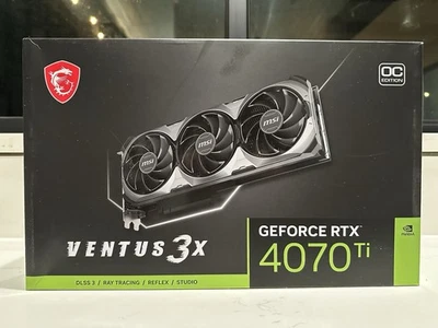 MSI GeForce RTX 4070 Ti VENTUS 3X OC 12GB GDDR6X Graphics Card - Image 1 of 4