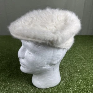 Piel de conejo Kangol 504 Furgora azul angora - marfil - pequeña - usada en excelente estado - Imagen 1 de 9