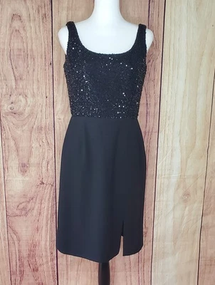 Vestido Pianoforte di Max Mara Negro 100% Lana Virgen Lentejuelas Reino Unido 14 Hecho en Italia Foto 1 de 4