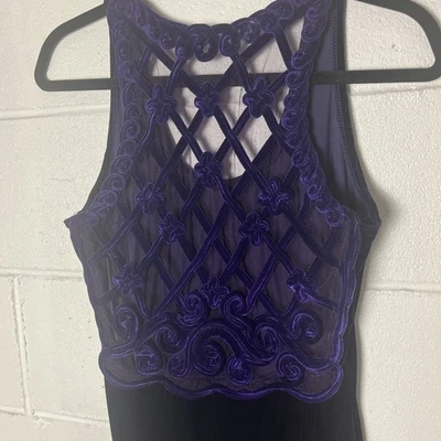 Vestido De Colección Jessica McClintock Para Gunne Sax Púrpura Profundo Terciopelo Talla 7/8 Foto 1 de 4