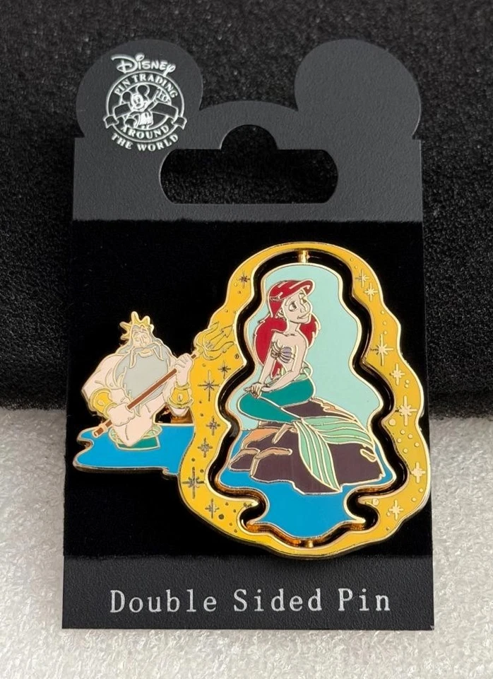 Prendedor giratorio Disney La Sirenita Ariel Rey Tritón aletas a pies Foto 1 de 1