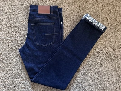 Jeans jeans azul cru logotipo oblíquo Christian Dior tamanho 31x34 feito na Itália novo - Imagem 1 de 4