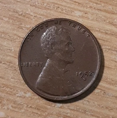 1952-D LINCOLN WHEAT PENNY DENVER ONE 1 CENT MM26 - Image 1 of 2