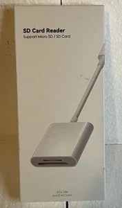 SD Card Reader Dual Connector Compatible iOS Devices Apple iPhone iPad - Picture 1 of 5