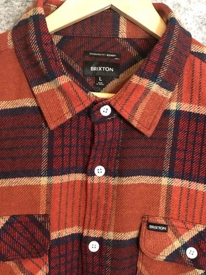Camisa Brixton Para Hombres Grande a Cuadros Bowery Carrera Caual Senderismo Camping Clásica Foto 1 de 4