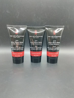 3x The Art of Shaving Sándalo 2 en 1 Bálsamo para después del afeitado Hidratante diario 1 oz Ea Foto 1 de 3