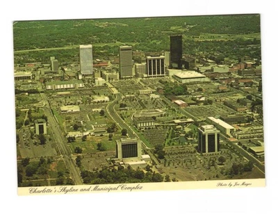 Charlotte Skyline and Municipal Complex VTG postcard UNP - Image 1 of 2