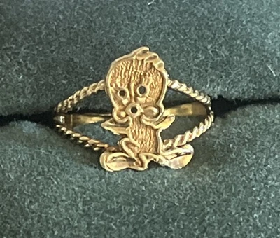 Anel Tweety Bird ouro amarelo 10k 417 TAMANHO 6,5 - Imagem 1 de 4