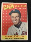 1958 Topps Baseball All-Star Card #481 Frank Malzone Red Sox Ex Free Shipping!