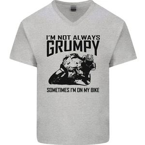 Im Non Always Grumpy Motociclista Divertente Uomo Scollo A V Cotone T-Shirt - Foto 1 di 31