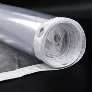 Wasserdicht Transparent Plane PVC Windfest Reißfest Schutzplane mit Ösen 4-18m² - Bild 1 von 21