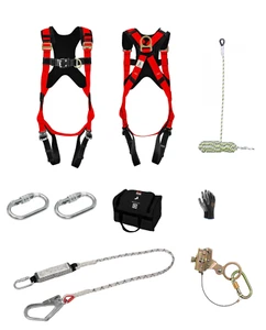 Sturzstop SET Auffanggurt + 20m Seil + Falldämpfer + Seilbremse + Karabiner - Bild 1 von 7