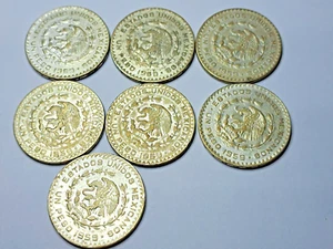 Mexico 1959 Un Silver Peso Coin Will Receive One Random Pick Coin # 59 - Picture 1 of 2