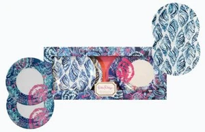 Set of 4 LILLY PULITZER Melamine 6" APPETIZER PLATE SET Gypsea Girl NIB - Picture 1 of 3