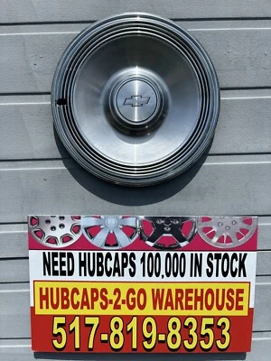 Chevrolet Impala 1973 15” tapacubos completo original 1 raro bonito hermoso acero inoxidable Foto 1 de 4