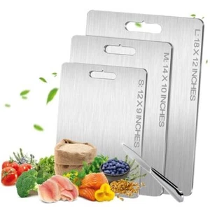 100% Pure Titanium Cutting Boards for Kitchen, Double-Sided 14"L x 0.1"W - Picture 1 of 8