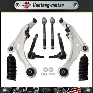 8pc Kit For 2009 - 2014 Maxima Front Lower Control Arm Inner Outer Tierod w/Boot - Foto 1 di 8