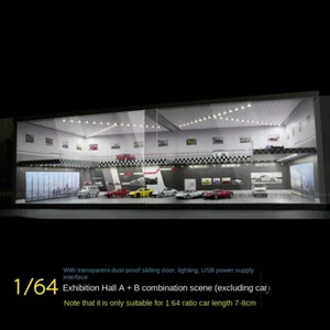 1/64 Diorama Diecast Car Garage Showroom Model LED City Parking Scene Model Gift - Picture 1 of 49