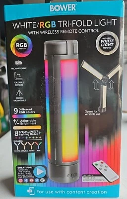 Bower Multifunction Tri Fold RGB LED Light for Videos and More~Black~New In Box! - Image 1 of 4