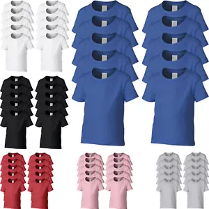 10 Pack Cotton Blank Plain Crew Neck Short Sleeve Toddler T-Shirt Tee Top Bulk - Picture 1 of 13